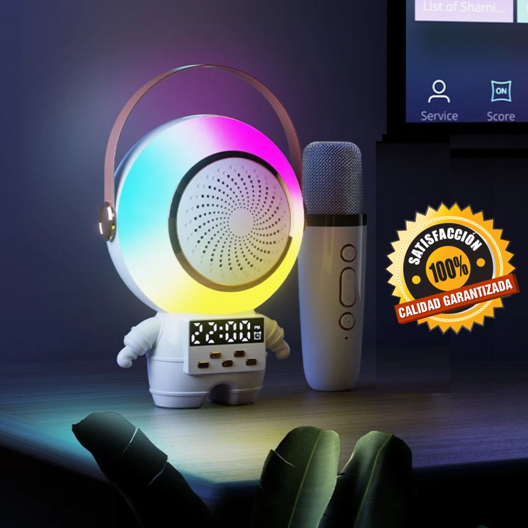 Astro Parlante Bluetooth Con Luces Rgb, Reloj Y Micrófono