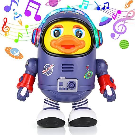 Pato astronauta bailarín con luz y sonido