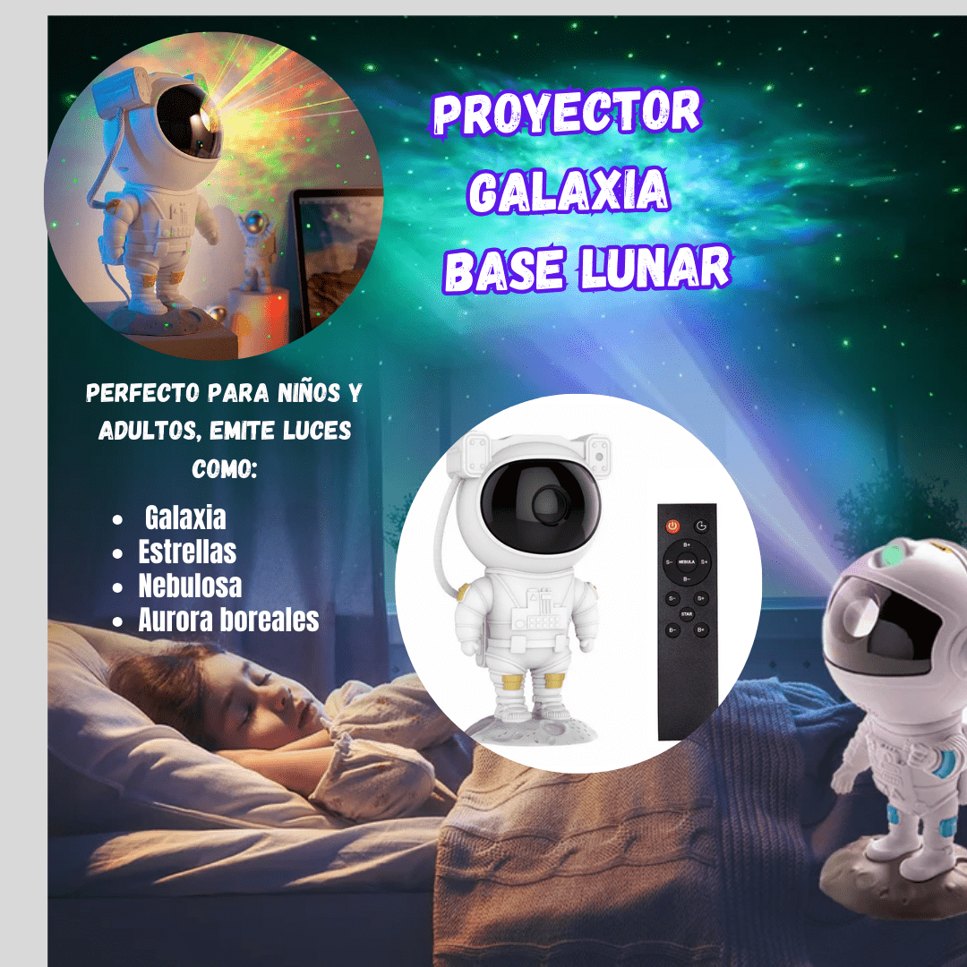 Proyector LED Astronauta 2 en 1 Parlante Bluetooth con Control