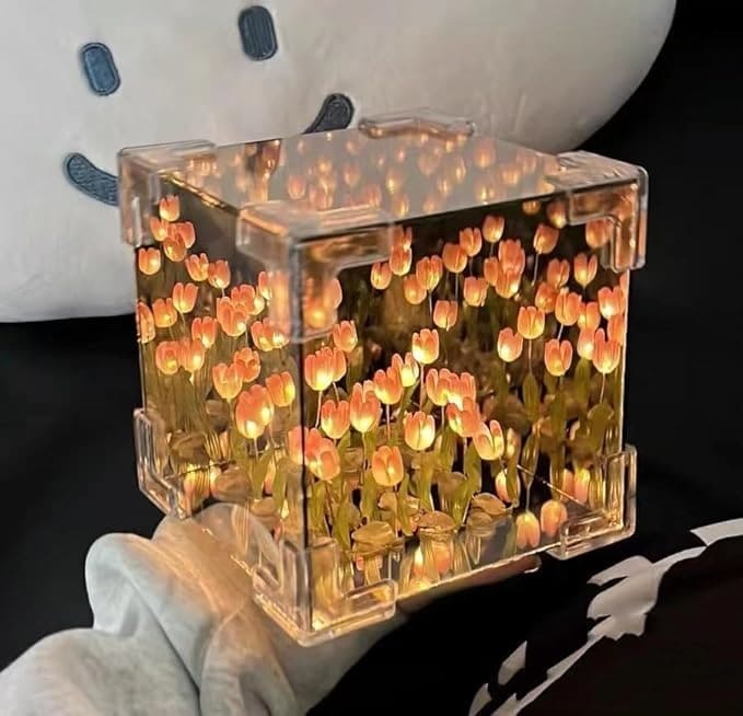 🌷 CUBO ESPEJADO DE TULIPANES INFINITOS 🌷